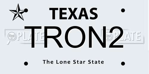 TRON2 Texas License Plate