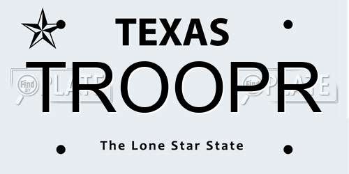 TROOPR Texas License Plate