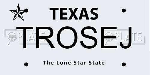 TROSEJ Texas License Plate