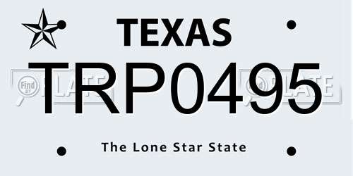 TRP0495 Texas License Plate