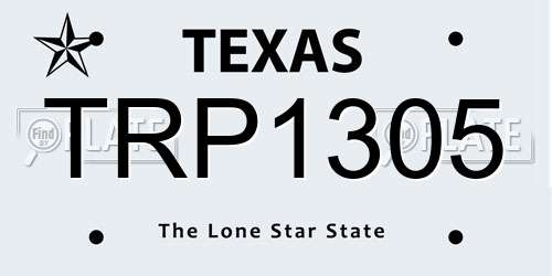 TRP1305 Texas License Plate