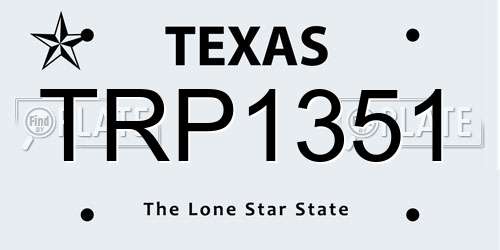 TRP1351 Texas License Plate