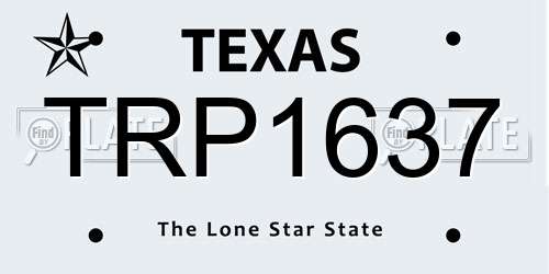 TRP1637 Texas License Plate