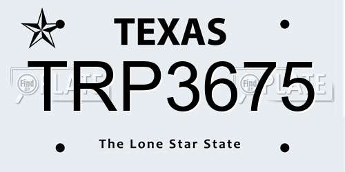 TRP3675 Texas License Plate