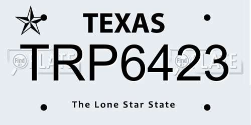TRP6423 Texas License Plate