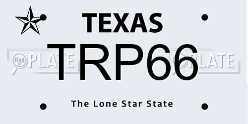 TRP66 Texas License Plate