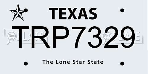 TRP7329 Texas License Plate