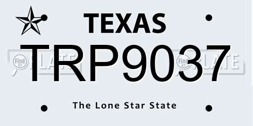 TRP9037 Texas License Plate