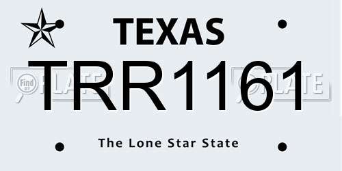 TRR1161 Texas License Plate