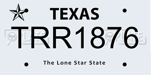 TRR1876 Texas License Plate