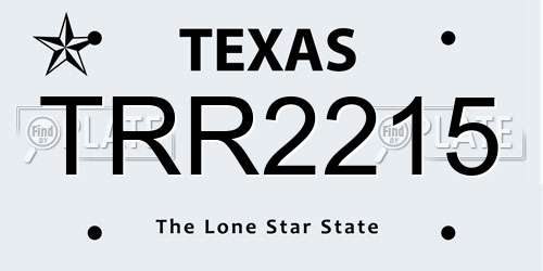 TRR2215 Texas License Plate