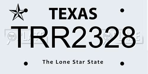 TRR2328 Texas License Plate