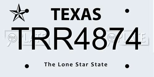 TRR4874 Texas License Plate