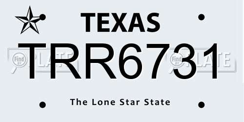 TRR6731 Texas License Plate