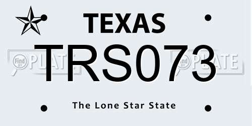 TRS073 Texas License Plate