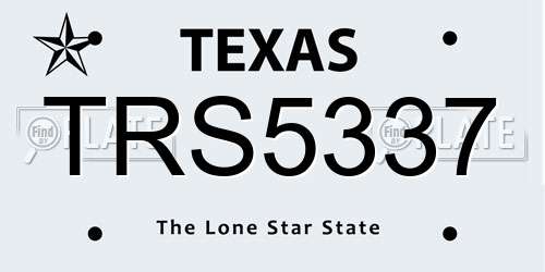 TRS5337 Texas License Plate