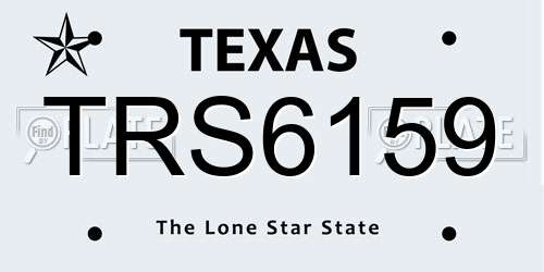 TRS6159 Texas License Plate