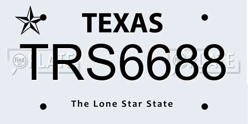 TRS6688 Texas License Plate