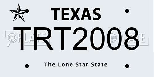 TRT2008 Texas License Plate