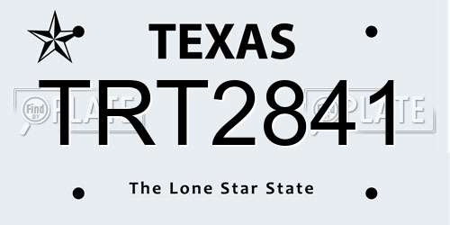 TRT2841 Texas License Plate
