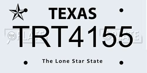 TRT4155 Texas License Plate