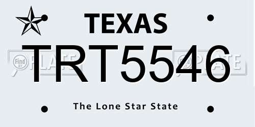 TRT5546 Texas License Plate