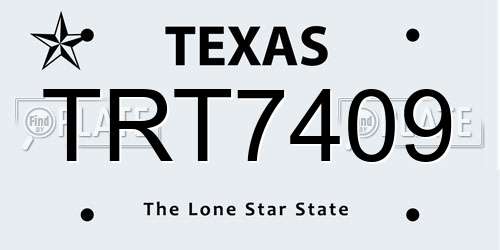 TRT7409 Texas License Plate