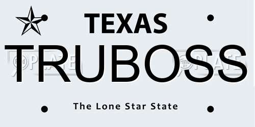TRUBOSS Texas License Plate
