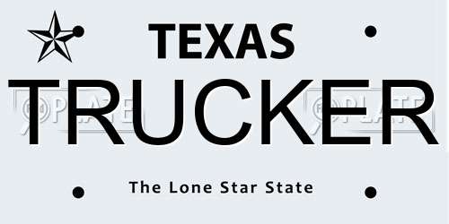 TRUCKER Texas License Plate