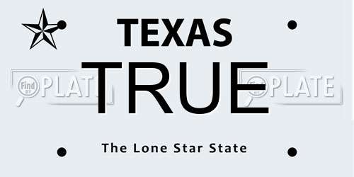 TRUE Texas License Plate