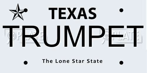 TRUMPET Texas License Plate