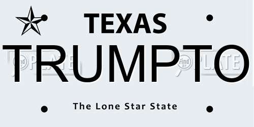 TRUMPTO Texas License Plate