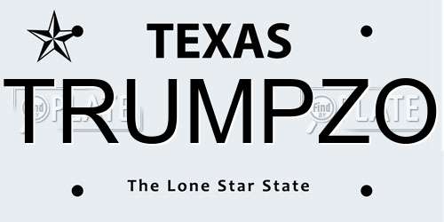 TRUMPZO Texas License Plate