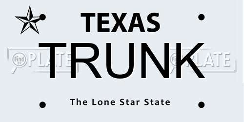 TRUNK Texas License Plate