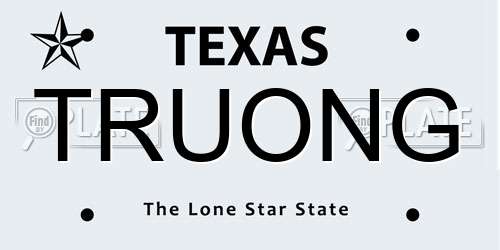 TRUONG Texas License Plate