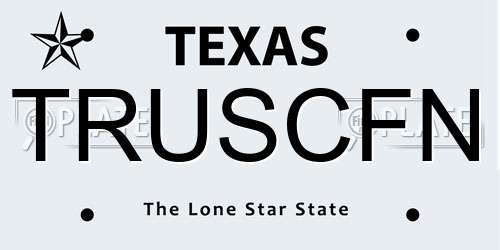 TRUSCFN Texas License Plate