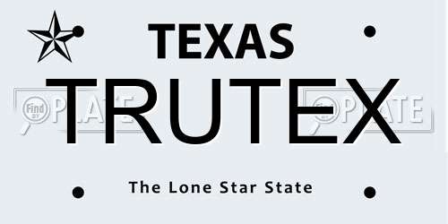 TRUTEX Texas License Plate