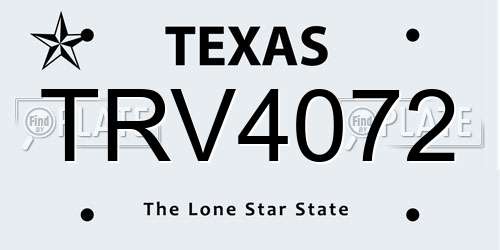 TRV4072 Texas License Plate
