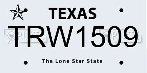 TRW1509 Texas License Plate