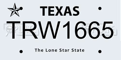 TRW1665 Texas License Plate