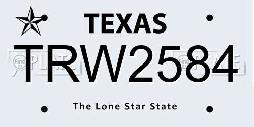 TRW2584 Texas License Plate