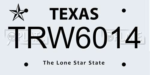 TRW6014 Texas License Plate