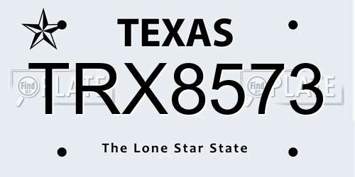 TRX8573 Texas License Plate