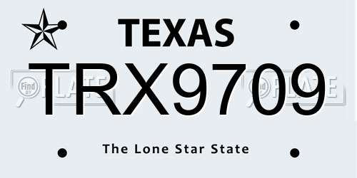 TRX9709 Texas License Plate