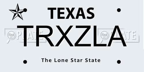TRXZLA Texas License Plate