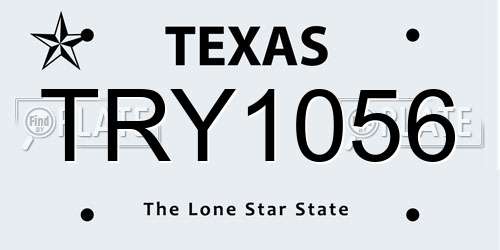 TRY1056 Texas License Plate