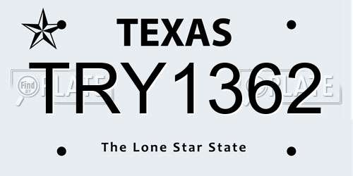 TRY1362 Texas License Plate