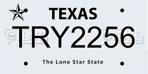 TRY2256 Texas License Plate