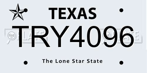 TRY4096 Texas License Plate