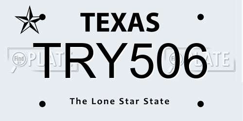 TRY506 Texas License Plate